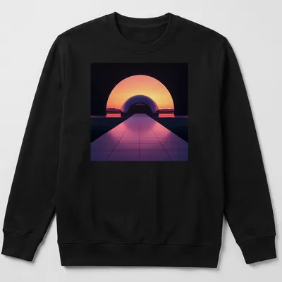 3D render t-shirt featuring a retro city dome in warm colors. — printed on a unisex sweatshirt