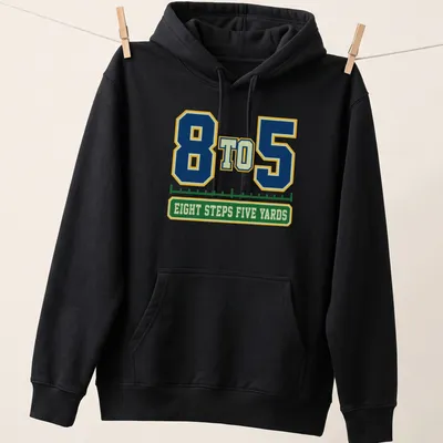 Varsity-style shirt featuring a marching band with bold lettering in navy, green, yellow, and white — printed on a unisex hoodie
