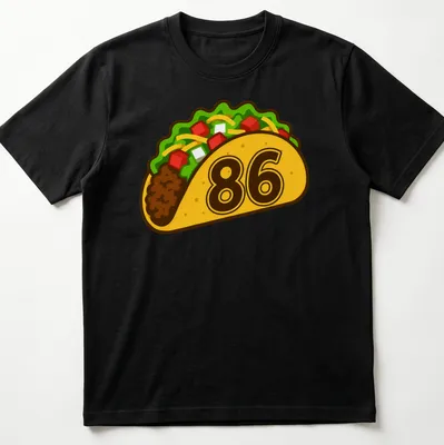 Cute kawaii taco graphic with playful text on — printed on a unisex t-shirt