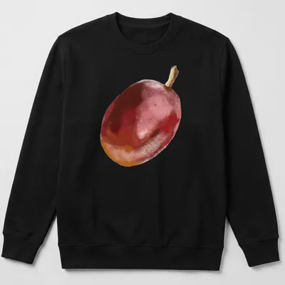 Watercolor print of grapes with the text A Grape in playful font — printed on a unisex sweatshirt