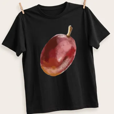 Watercolor print of grapes with the text A Grape in playful font — printed on a unisex t-shirt