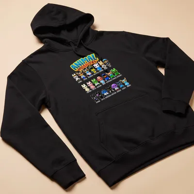 Cartoon animals in a hospital setting with the text 'ANIMAL HOSPITAL' — printed on a unisex hoodie