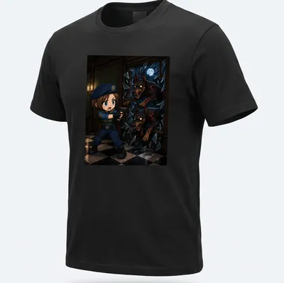 Chibi Cerberus design featuring three dog heads in anime style