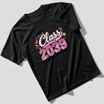 Colorful illustration of a graduation cap with 'Class of 2039' text