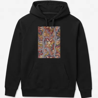 Abstract pattern t-shirt with vibrant colors and dot painting style — printed on a unisex hoodie