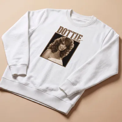 Vintage-style Dottie West t-shirt featuring her name in nostalgic typography — printed on a unisex sweatshirt