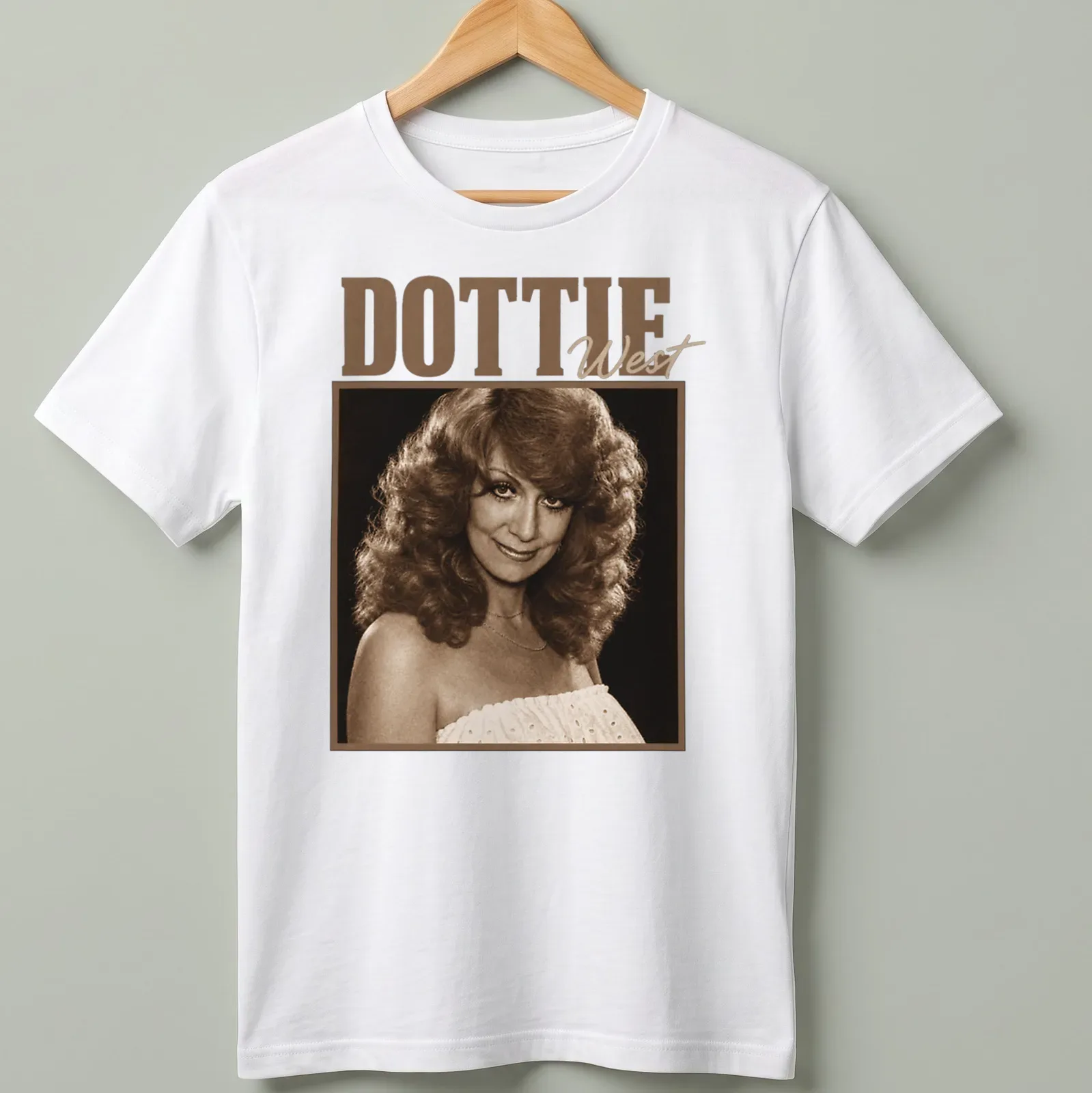 Vintage-style Dottie West t-shirt featuring her name in nostalgic typography — printed on a unisex t-shirt