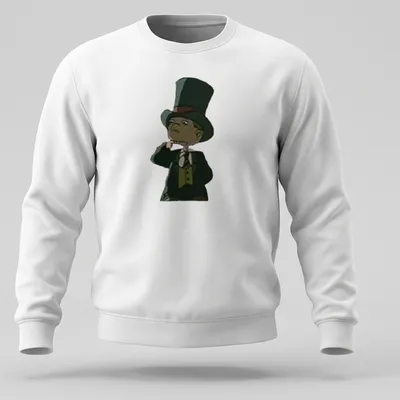 Cartoon of a cat named Fancy Carl wearing a top hat in vivid colors — printed on a unisex sweatshirt