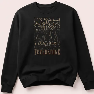 Vintage western Feverstone Outlaws t-shirt showcasing bold text and outlaw imagery — printed on a unisex sweatshirt