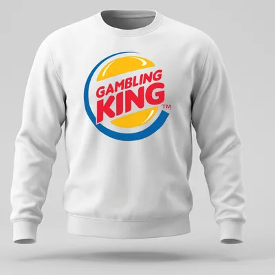 Bold graphic t-shirt featuring a Gambling King logo with vibrant colors — printed on a unisex sweatshirt