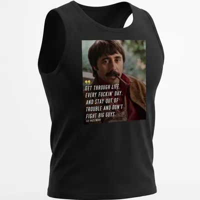 Vintage styled tee featuring Lee Hazlewood's quote with bold typography — printed on a tank top