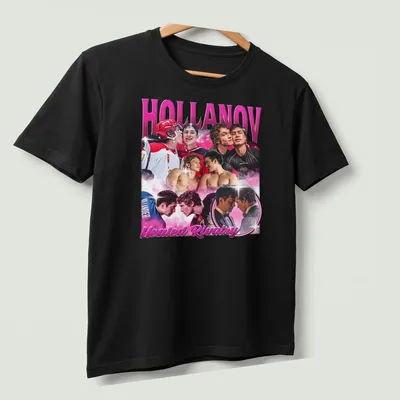 Vintage hockey t-shirt with players in action and bold text. — printed on a unisex t-shirt (angled view)