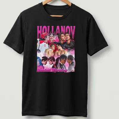 Vintage hockey t-shirt with players in action and bold text.