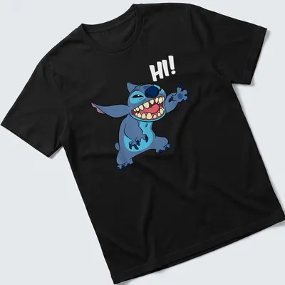 Cartoon tropical alien character with greeting text in blue and light blue