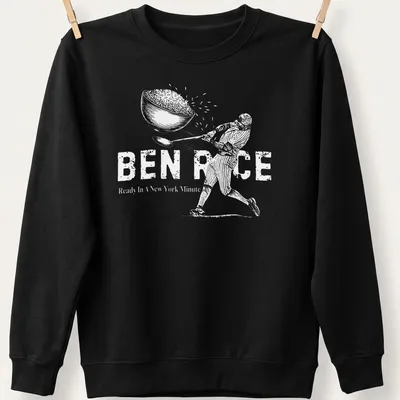 Baseball player sketch with the phrase 'Hit It Out Of The Park' in black and white — printed on a unisex sweatshirt