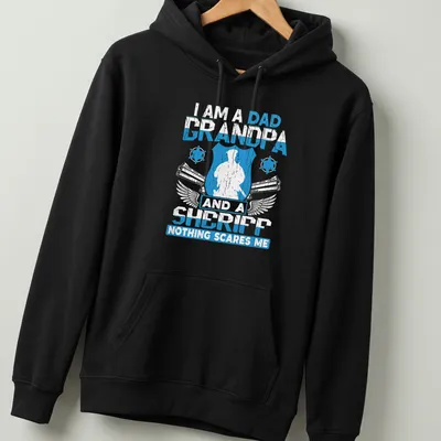 Vintage distressed shirt featuring sheriff silhouette and text about roles — printed on a unisex hoodie