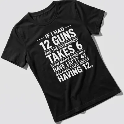 Text-based design featuring the Second Amendment with a humorous take — printed on a women's shirt
