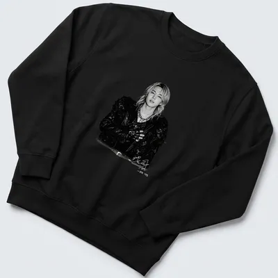 Black and white portrait of Jimin from BTS, featuring grayscale illustration — printed on a unisex sweatshirt