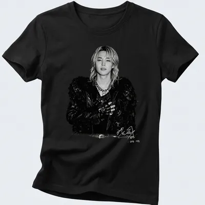 Black and white portrait of Jimin from BTS, featuring grayscale illustration — printed on a women's shirt