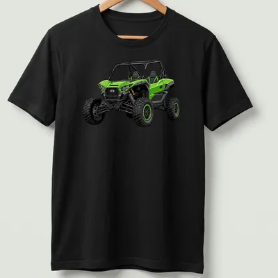 Illustration of a green Kawasaki Teryx KRX 1000 ES sport UTV