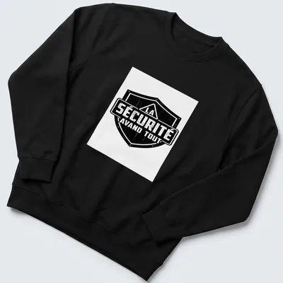 Vintage distressed shirt featuring a bold shield design and text about safety — printed on a unisex sweatshirt