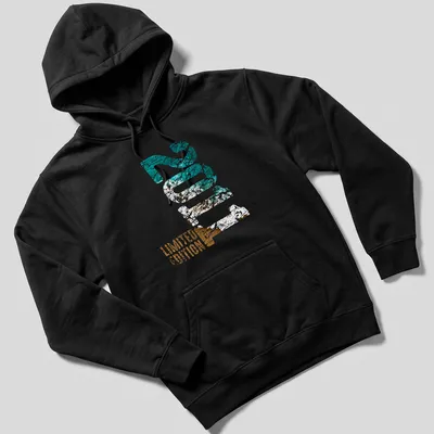 Distressed Limited Edition 15 t-shirt featuring turquoise, brown, and white colors — printed on a unisex hoodie