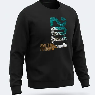 Distressed Limited Edition 15 t-shirt featuring turquoise, brown, and white colors — printed on a unisex sweatshirt