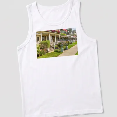 Photographic print of Victorian-style houses in Ocean Grove, NJ — printed on a tank top