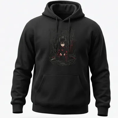 Anime-style knight character with MAPLE text in red, white, black, and gray — printed on a unisex hoodie