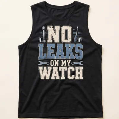 Retro distressed Mechanic humor t-shirt with tools and bold text — printed on a tank top