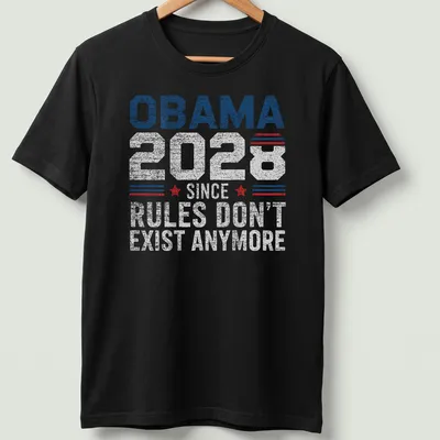Retro distressed Obama 2028 shirt featuring bold text in red, white, and blue