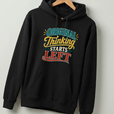 Vintage retro shirt featuring Southpaw Writer graphic and playful text. — printed on a unisex hoodie
