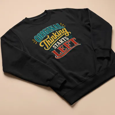 Vintage retro shirt featuring Southpaw Writer graphic and playful text. — printed on a unisex sweatshirt