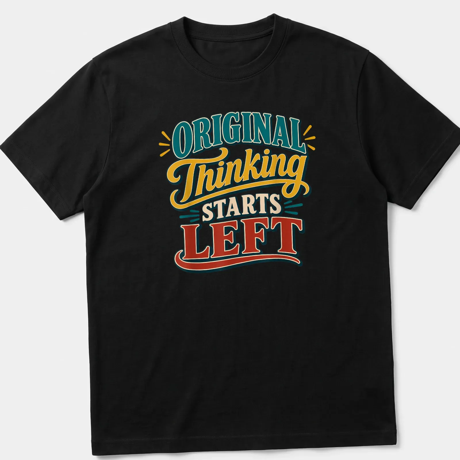 Vintage retro shirt featuring Southpaw Writer graphic and playful text. — printed on a unisex t-shirt