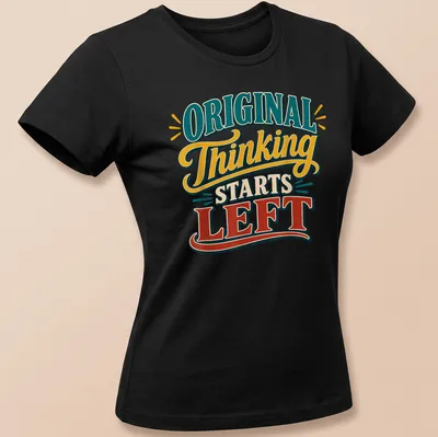 Vintage retro shirt featuring Southpaw Writer graphic and playful text. — printed on a women's shirt