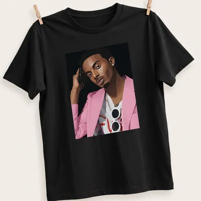 Vector art illustration of Playboi Carty in pink, black, and white
