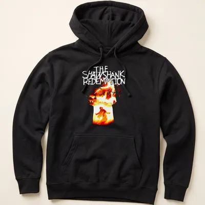 Silhouette of a person in fiery colors with dramatic illustration — printed on a unisex hoodie