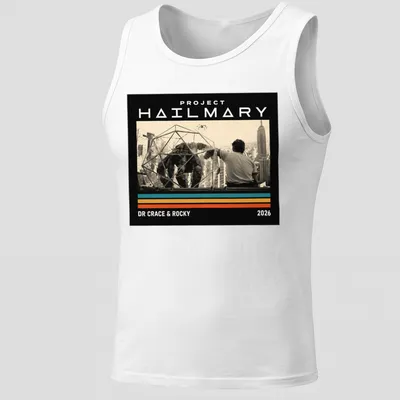 Retro vintage t-shirt featuring a large creature and human figure in vibrant colors. — printed on a tank top