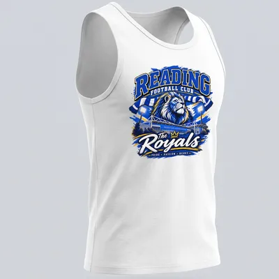Retro design of lion and text for Reading Football Club supporters — printed on a tank top