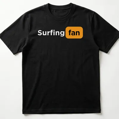 Bold typography Surfing Fan t-shirt with energetic colors