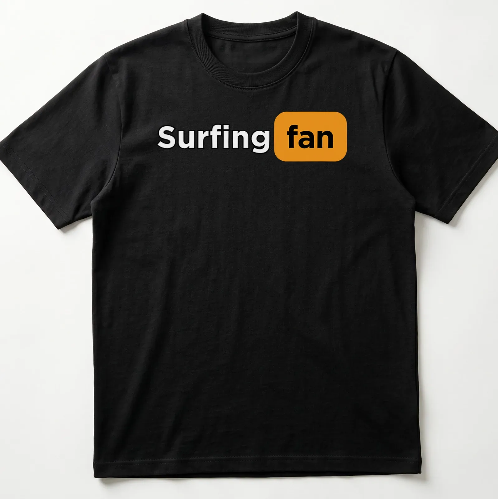 Bold typography Surfing Fan t-shirt with energetic colors — printed on a unisex t-shirt