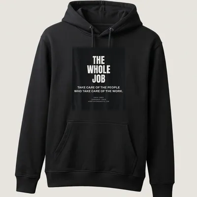 Bold typography featuring leadership coaching message on — printed on a unisex hoodie