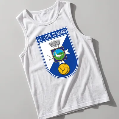 Emblematic U.S. Città di Fasano football club badge — printed on a tank top