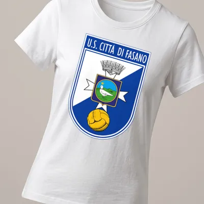 Emblematic U.S. Città di Fasano football club badge — printed on a women's shirt