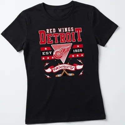 Vintage-style hockey emblem t-shirt celebrating the sport's history from 1926 — printed on a women's shirt