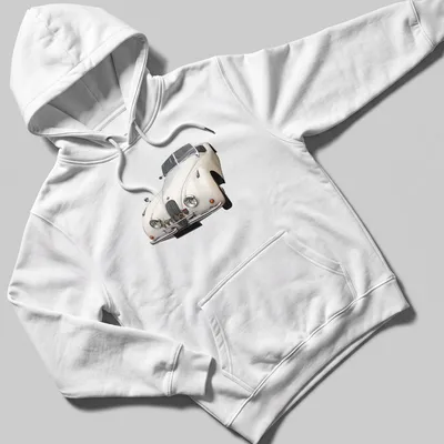 Realistic print of a Jaguar XK 120 with the text XK 120 V2. — printed on a unisex hoodie