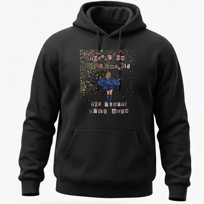 Colorful confetti design with sparkly text: You're On Your Own, Kid — printed on a unisex hoodie